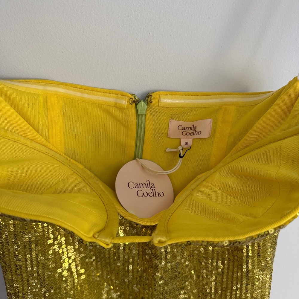 REVOLVE Mackenzie Asymmetrical Midi Dress in Limoncello - Picture 6 of 8